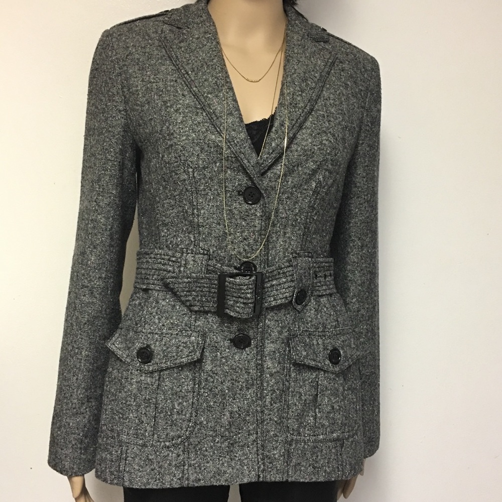 Calvin Klein Belted Military Style Jacket  Sz 2