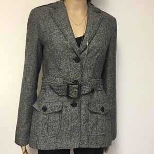 Calvin Klein Belted Military Style Jacket  Sz 2