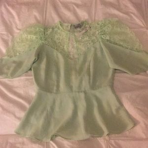 ASOS mint green lace blouse