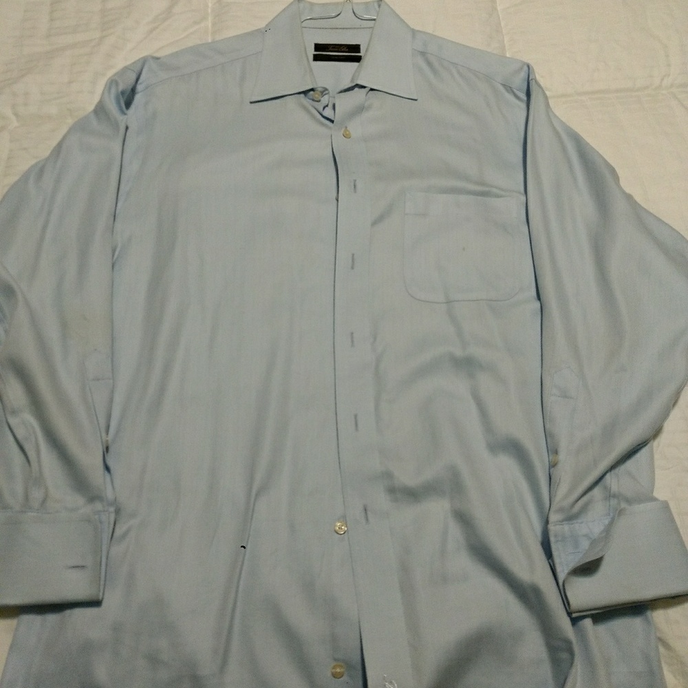 Herringbone Dress Shirt - Blue Tasso Elba