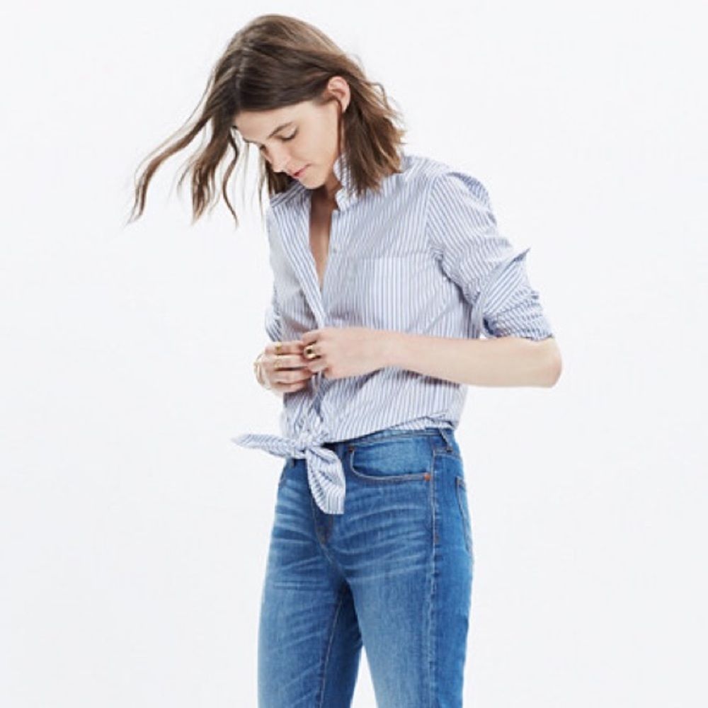❎SOLD❎ Madewell Tie-Front Button Down - Picture 2 of 8
