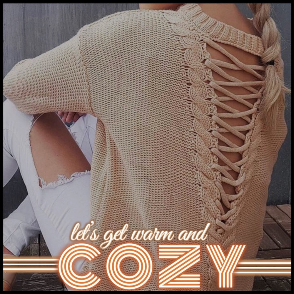 Cozy and Laced-Up Sweater - Picture 2 of 2