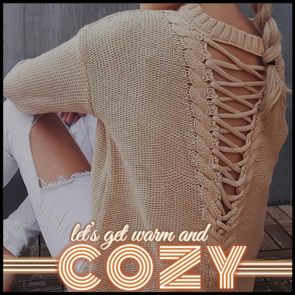 Cozy and Laced-Up Sweater - Picture 2 of 2