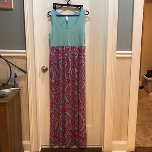 Maxi dress size XL blue/pink color