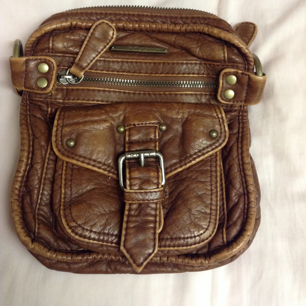 Roxy Leather Handbag (faux) Cross Body Brown Purse