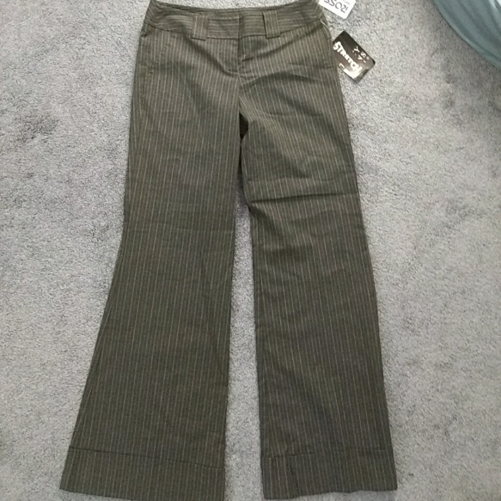 Gray pinstripe dress pants
