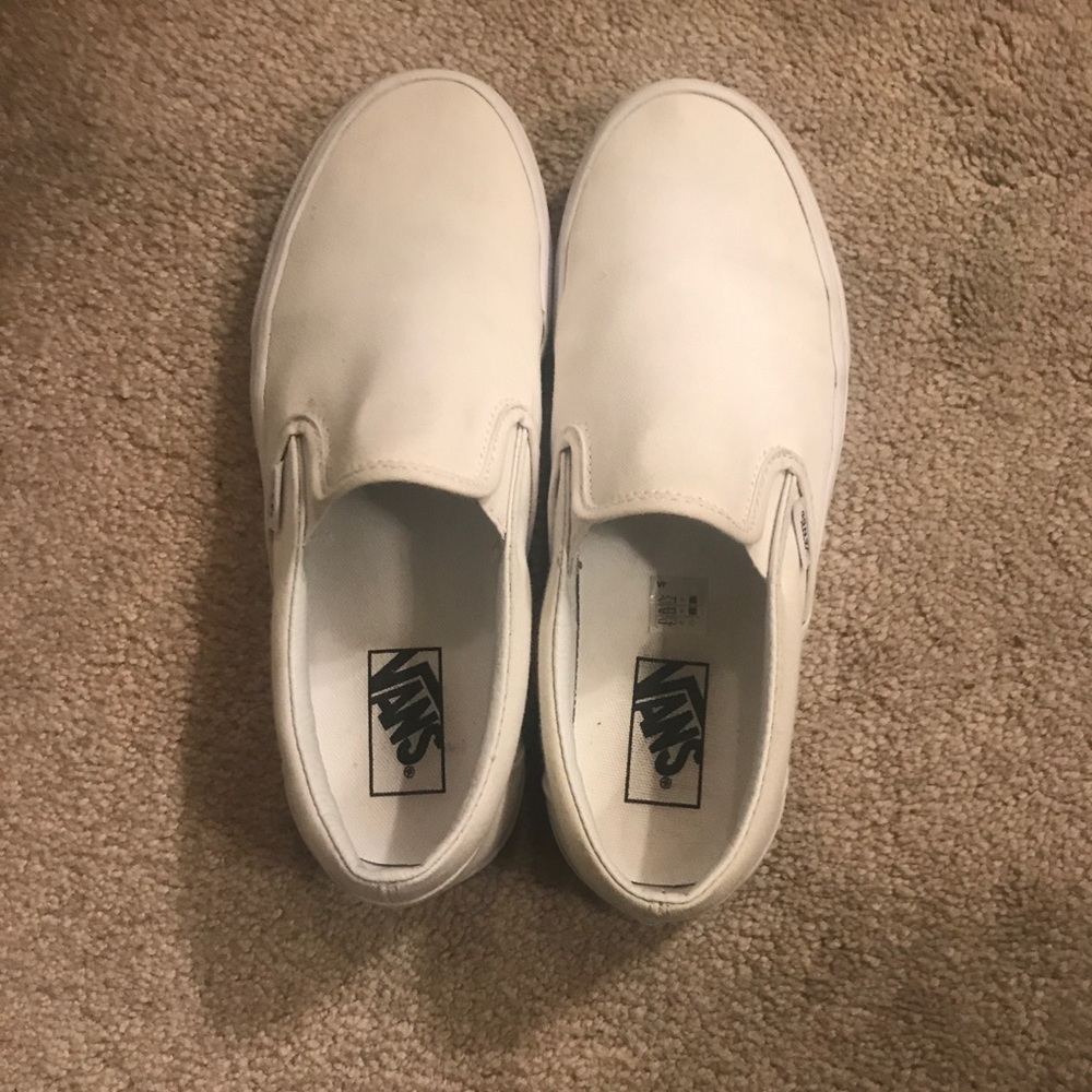 White Slip-on Vans