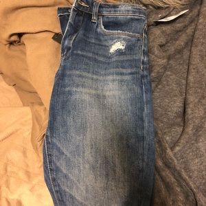 Blue jeans with design on the bottom