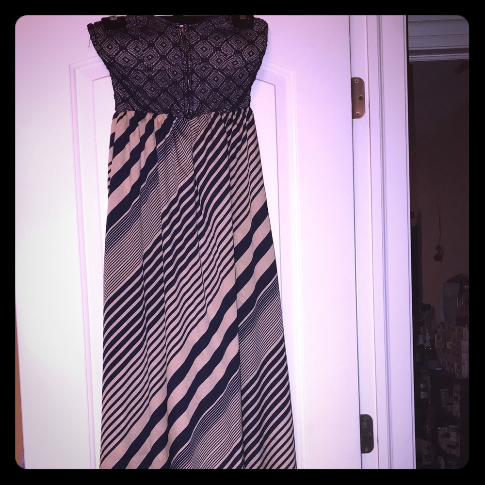 Blue & Gold Maxi Dress