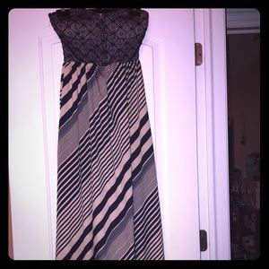 Blue & Gold Maxi Dress