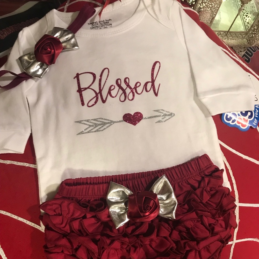 “Blessed” 3 pc infant outfit