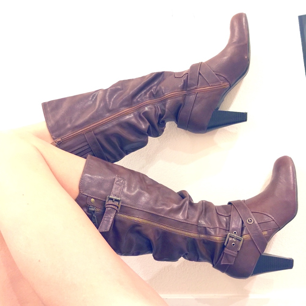 G by Guess slouchy leather boots