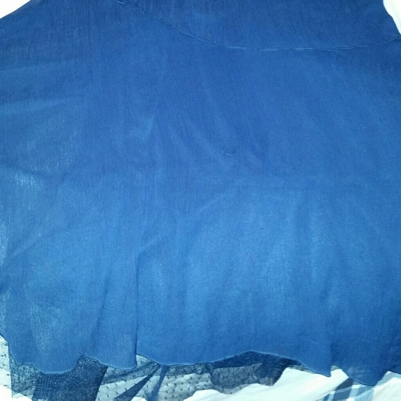 Lighter navy blue chiffon dress eith sequin design - Picture 2 of 2