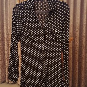 Polka Dot Button Down Blouse