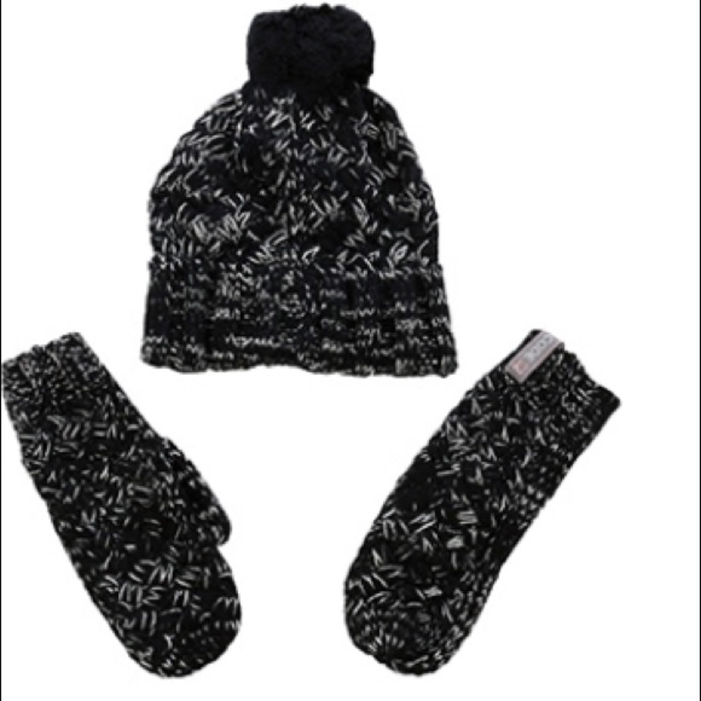 Basket Weave Mitten and Hat Set