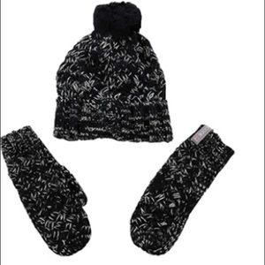 Basket Weave Mitten and Hat Set