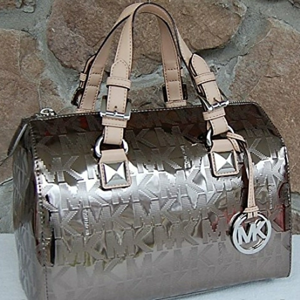 final price! MK Grayson satchel in nickel