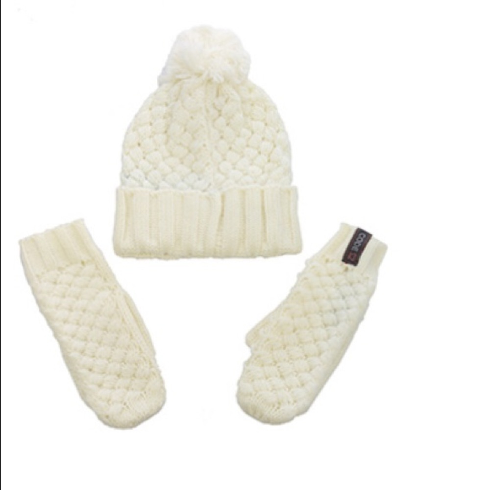 Basket Weave Mitten and Hat Set