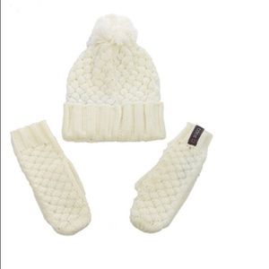 Basket Weave Mitten and Hat Set