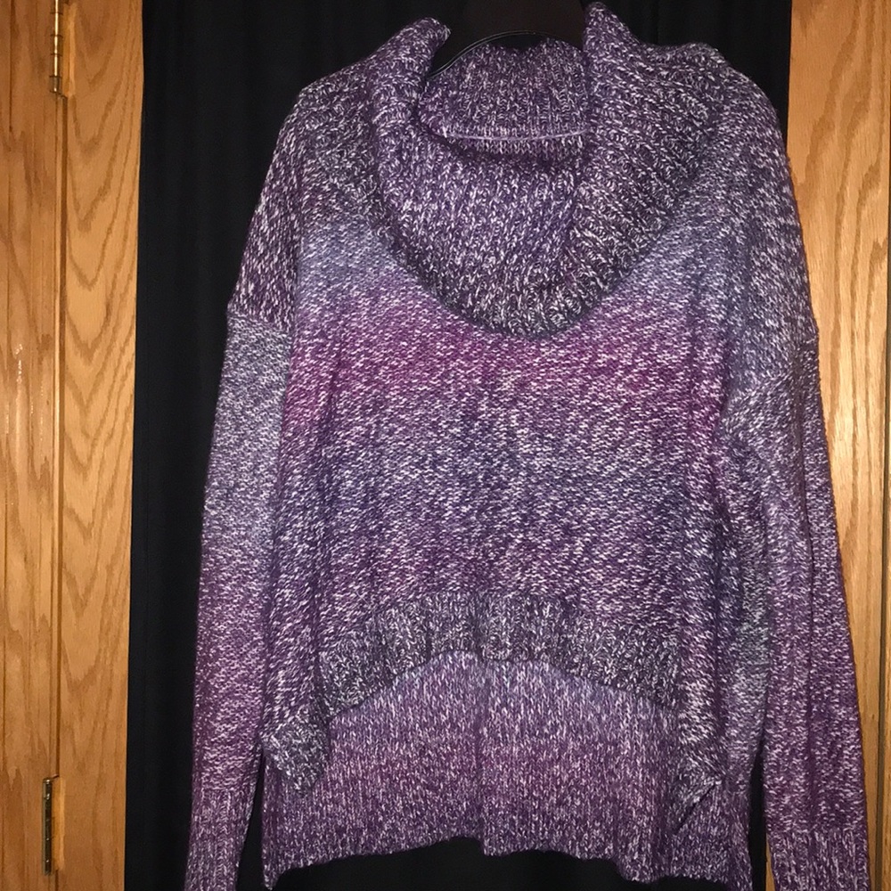 Size XL Cowl Neck High Low Hem Sweater