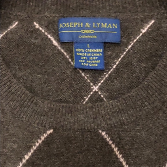 Joseph and Lyman Cashmere Argyle Size Lg. - Picture 2 of 4