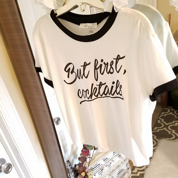 Tops - Off White Coffee Statement T-Shirt Medium