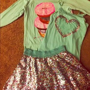 Justice skirt and top