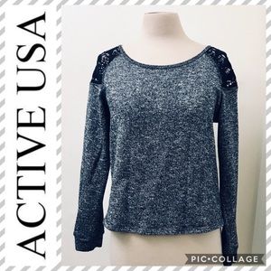 Ash Gray/Black Sweater by ACTIVE USA