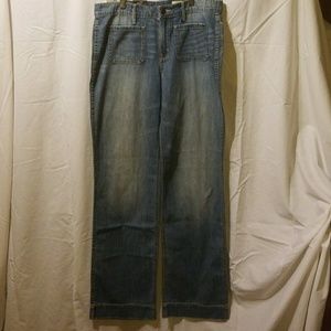 Wide leg blue jeans
