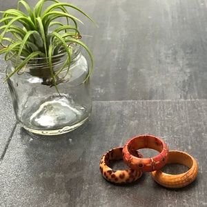 Set of 3 Wood Rings