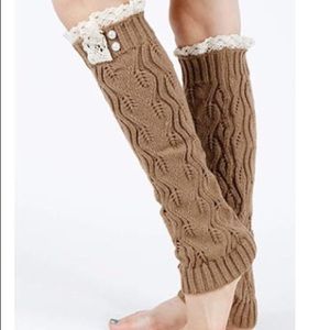 Knit Lace Leg Warmers