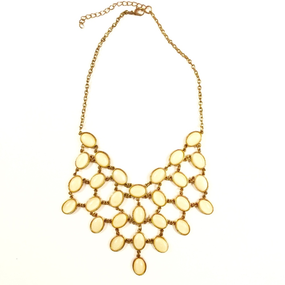Gold Chain and Opal Statement Necklace