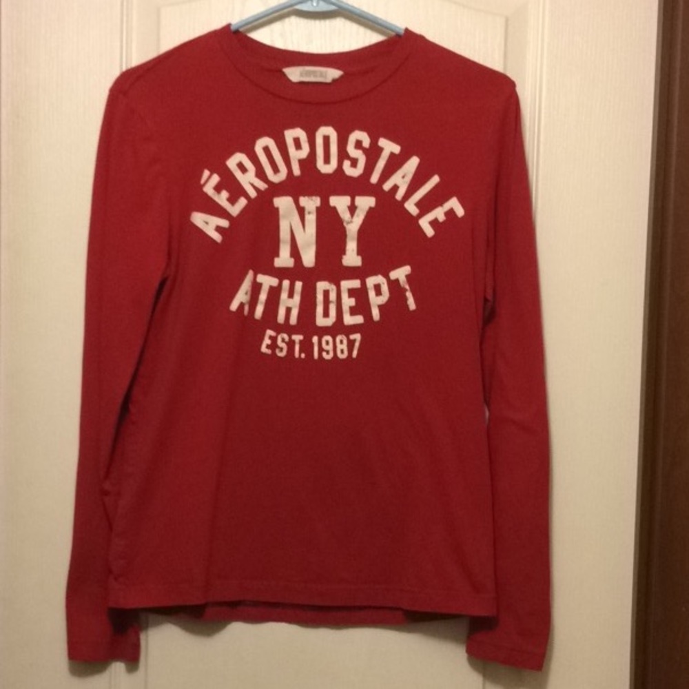 Aeropostale Boys Red Long Sleeve Shirt