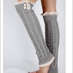 Knit Lace Leg Warmers