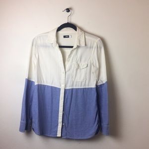 SOLD SOLD bdg two-tone button down blouse small