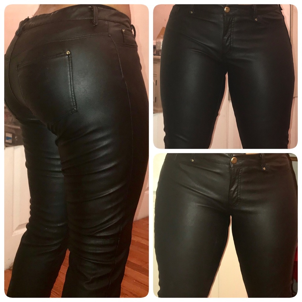 H& M Faux Leather Stretch Pants (size 12)