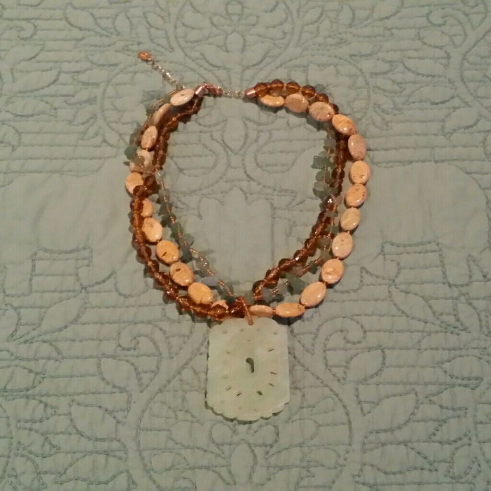 Jasper Stone and Bead Necklace by Cookie Lee