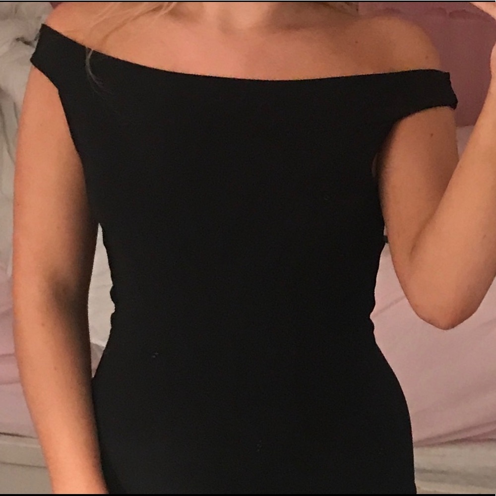 Black Off-The-Shoulder Bodysuit