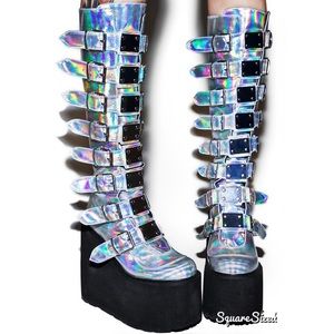 Demonia Hologram Trinity Boots New Dolls Kill 7