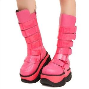 Demonia Neptune UV Reactive Platform Boots Size 8