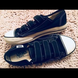 Black. Velcro. Vans.