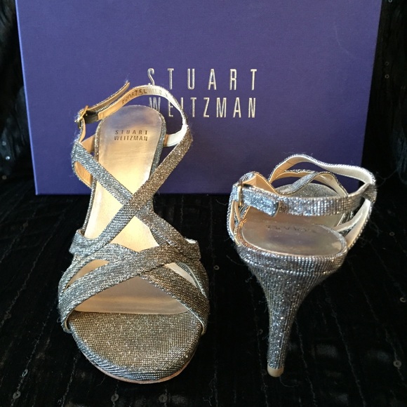 Stuart Weitzman Metallic Sandals Heels WORN 1X! - Picture 4 of 8