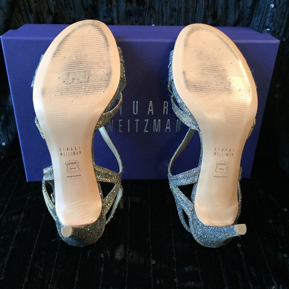 Stuart Weitzman Metallic Sandals Heels WORN 1X! - Picture 5 of 8