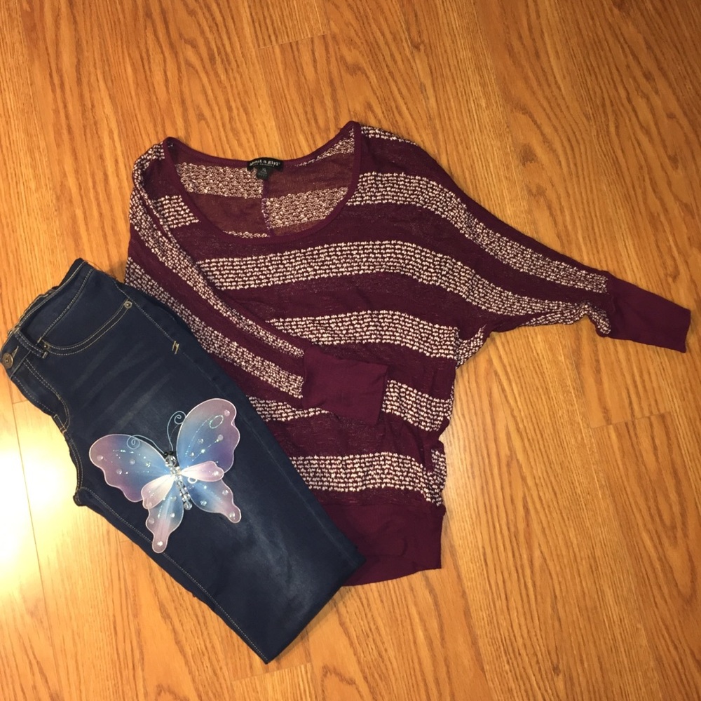 Striped Bergundy Sweater