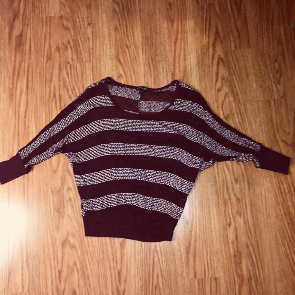 Striped Bergundy Sweater - Picture 2 of 4