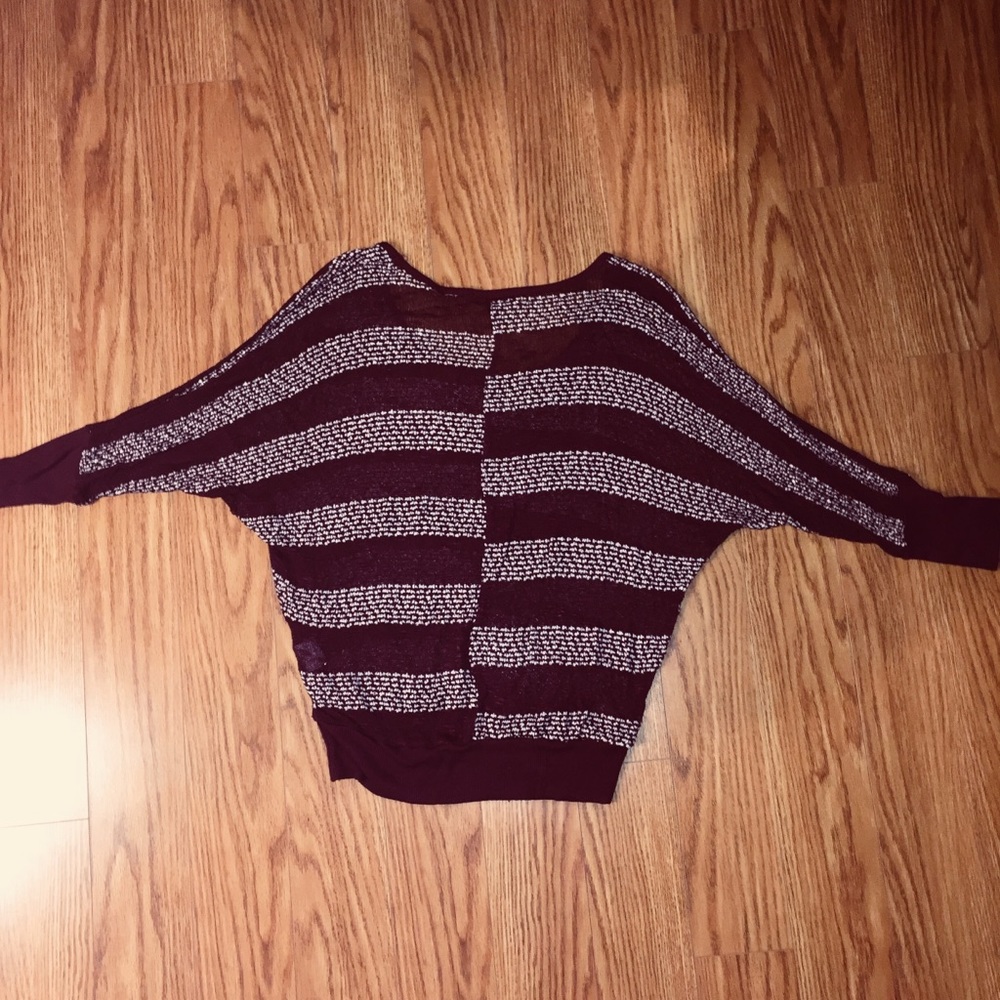 Striped Bergundy Sweater - Picture 4 of 4