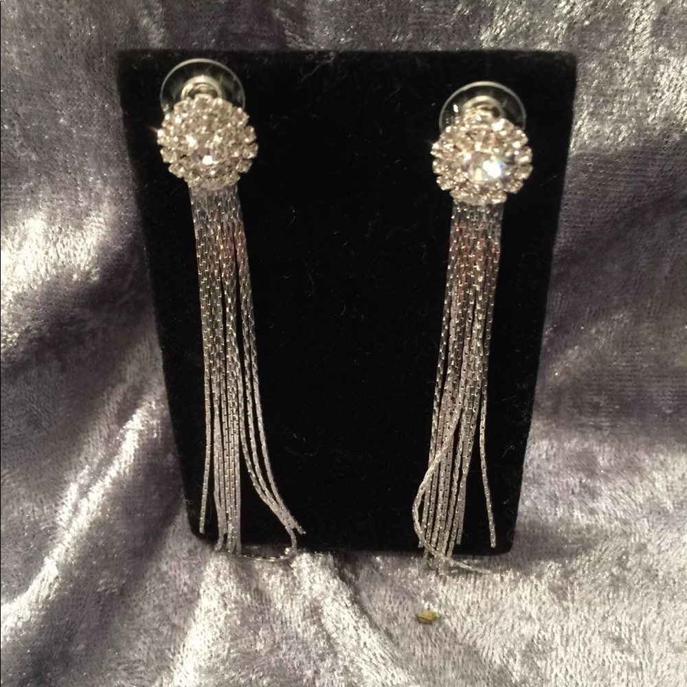 New Genuine Crystal Tassel Earrings