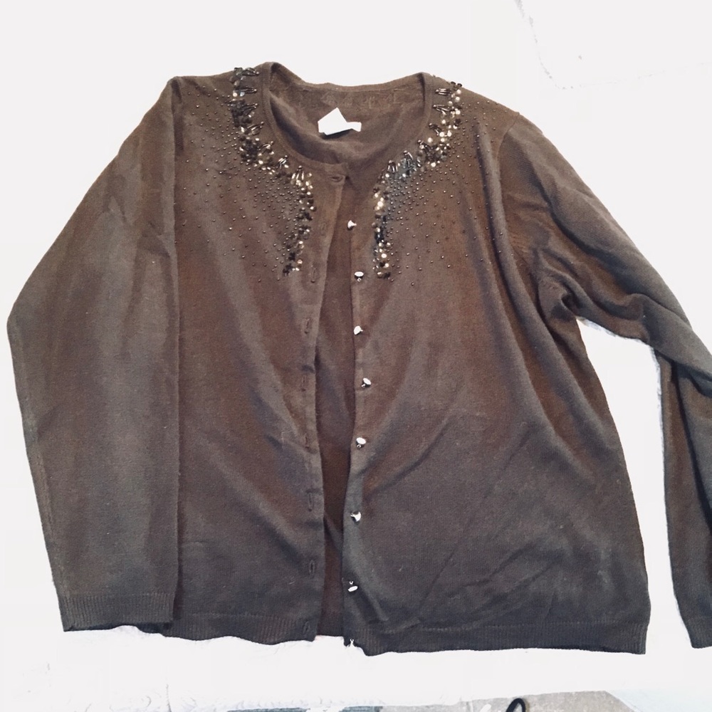 Black beaded cardigan