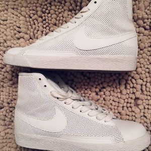 White. Nike. Blazers.