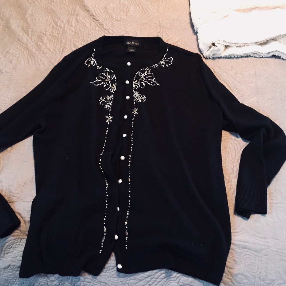 Lane Bryant rhinestone embellished cardigan